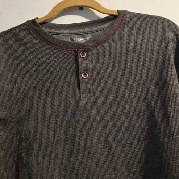 Spyder Charcoal Long Sleeve Henley Shirt - Picture 3 of 10